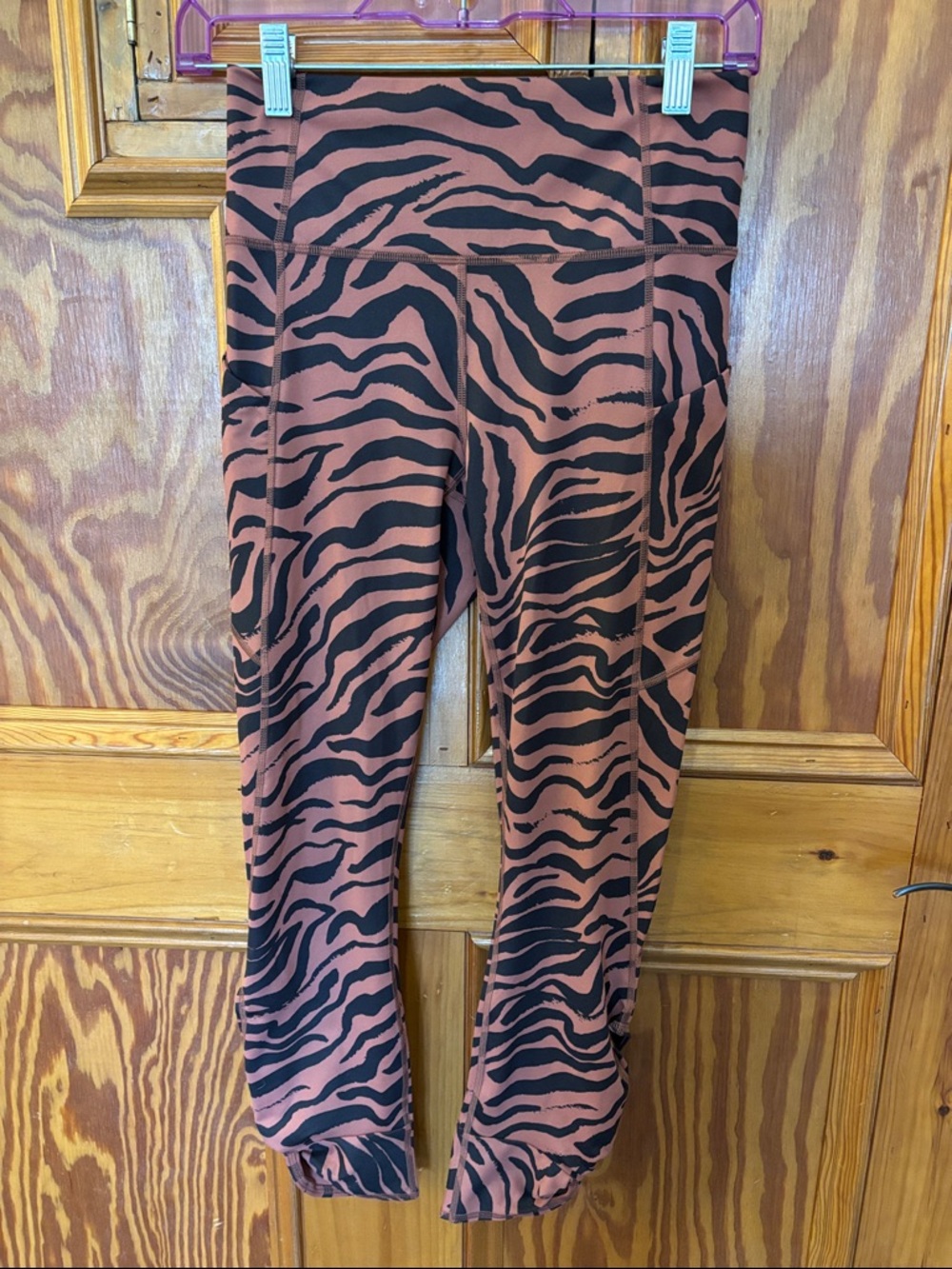 Fabletics Black & Brown Zebra Print High-Waist Leggings